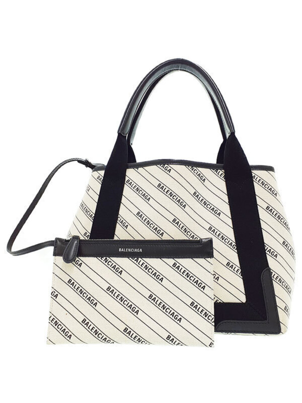 Balenciaga Navy Blue Cabas Tote Bag